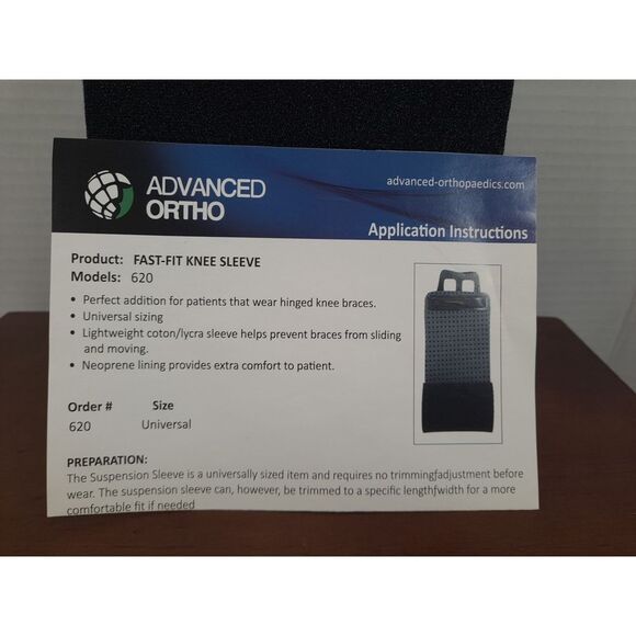 Advanced Ortho Fast Fit Suspension Sleeve Knee Brace Universal‎ Black 620 - Picture 2 of 6